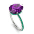 Hidden Halo Oval Amethyst Engagement Ring - Gemma No. 306 image 3