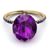 Hidden Halo Oval Amethyst Engagement Ring - Gemma No. 313 image 3