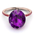 Hidden Halo Oval Amethyst Engagement Ring - Gemma No. 311 image 3
