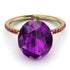 Hidden Halo Oval Amethyst Engagement Ring - Gemma No. 310 image 3