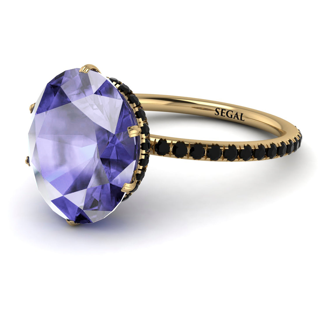 Hidden Halo Oval Tanzanite Engagement Ring - Gemma No. 207