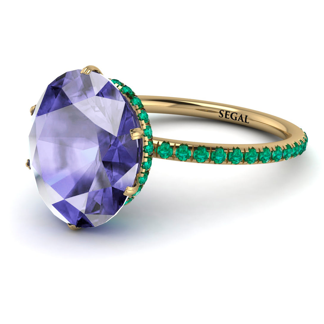 Hidden Halo Oval Tanzanite Engagement Ring - Gemma No. 204