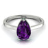 Hidden Halo Pear Amethyst Engagement Ring - Mary No. 306 image 3
