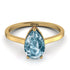 Hidden Halo Pear Aquamarine Engagement Ring - Mary No. 410 image 3