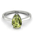 Hidden Halo Pear Peridot Engagement Ring - Mary No. 709 image 3