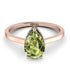 Hidden Halo Pear Peridot Engagement Ring - Mary No. 705 image 3