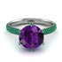 Hidden Halo Round Amethyst Engagement Ring - Ashley No. 306 image 3