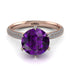 Hidden Halo Round Amethyst Engagement Ring - Ashley No. 302 image 3