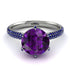 Hidden Halo Round Amethyst Engagement Ring - Ashley No. 315 image 3