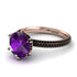 Hidden Halo Round Amethyst Engagement Ring - Ashley No. 308 image 1