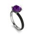 Hidden Halo Round Amethyst Engagement Ring - Ashley No. 309 image 2