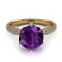 Hidden Halo Round Amethyst Engagement Ring - Ashley No. 301 image 3