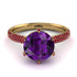Hidden Halo Round Amethyst Engagement Ring - Ashley No. 310 image 3