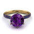 Hidden Halo Round Amethyst Engagement Ring - Ashley No. 313 image 3