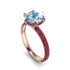 Hidden Halo Round Aquamarine Engagement Ring - Ashley No. 411 image 2