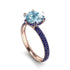 Hidden Halo Round Aquamarine Engagement Ring - Ashley No. 414 image 2