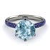 Hidden Halo Round Aquamarine Engagement Ring - Ashley No. 415 image 3