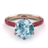 Hidden Halo Round Aquamarine Engagement Ring - Ashley No. 411 image 3