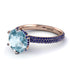 Hidden Halo Round Aquamarine Engagement Ring - Ashley No. 414 image 1