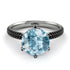 Hidden Halo Round Aquamarine Engagement Ring - Ashley No. 409 image 3