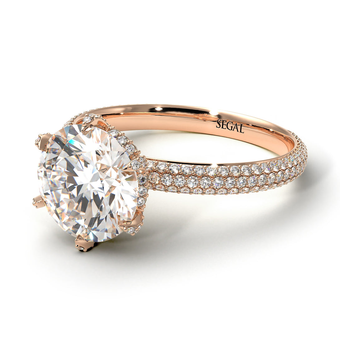 Hidden Halo Round Diamond Engagement Ring - Ashley No. 2