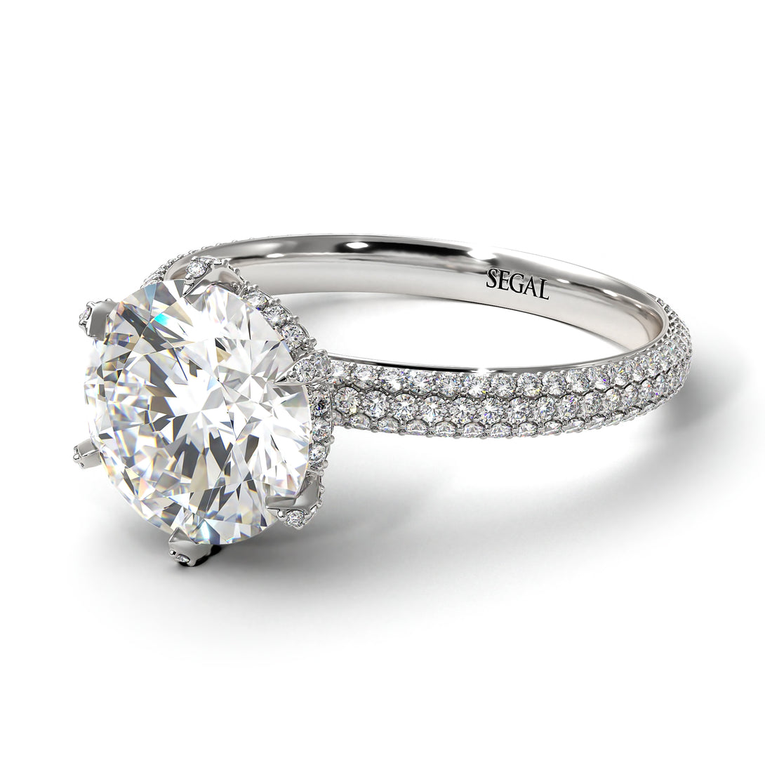Hidden Halo Round Diamond Engagement Ring - Ashley No. 3