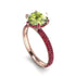 Hidden Halo Round Peridot Engagement Ring - Ashley No. 711 image 2