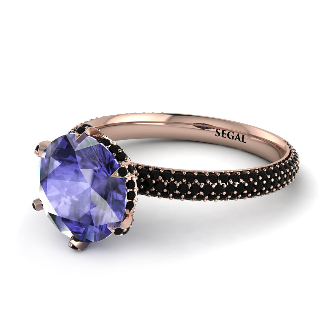 Hidden Halo Round Tanzanite Engagement Ring - Ashley No. 208
