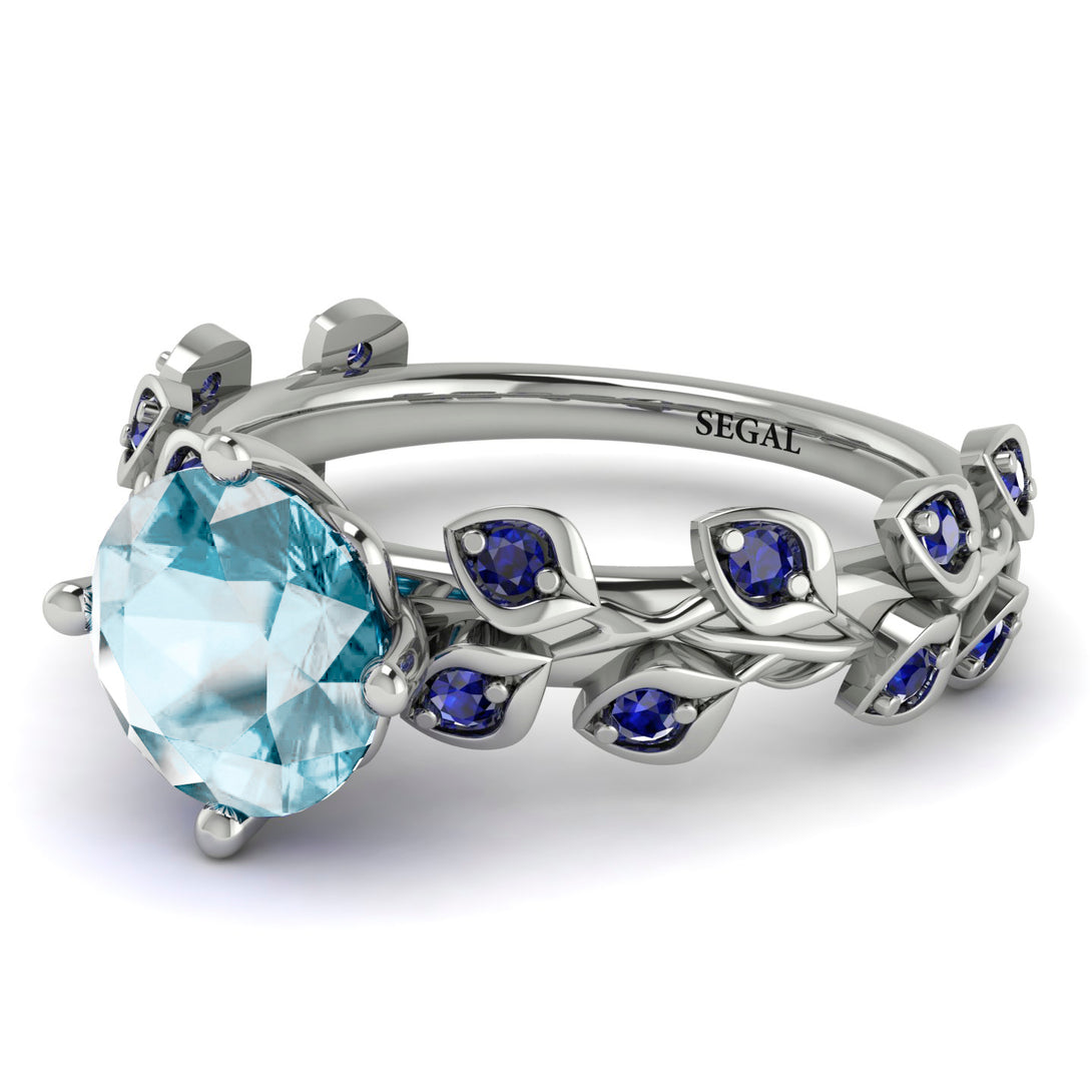 Leaves All Around Aquamarine Ring - Sydney 2ct No. 415