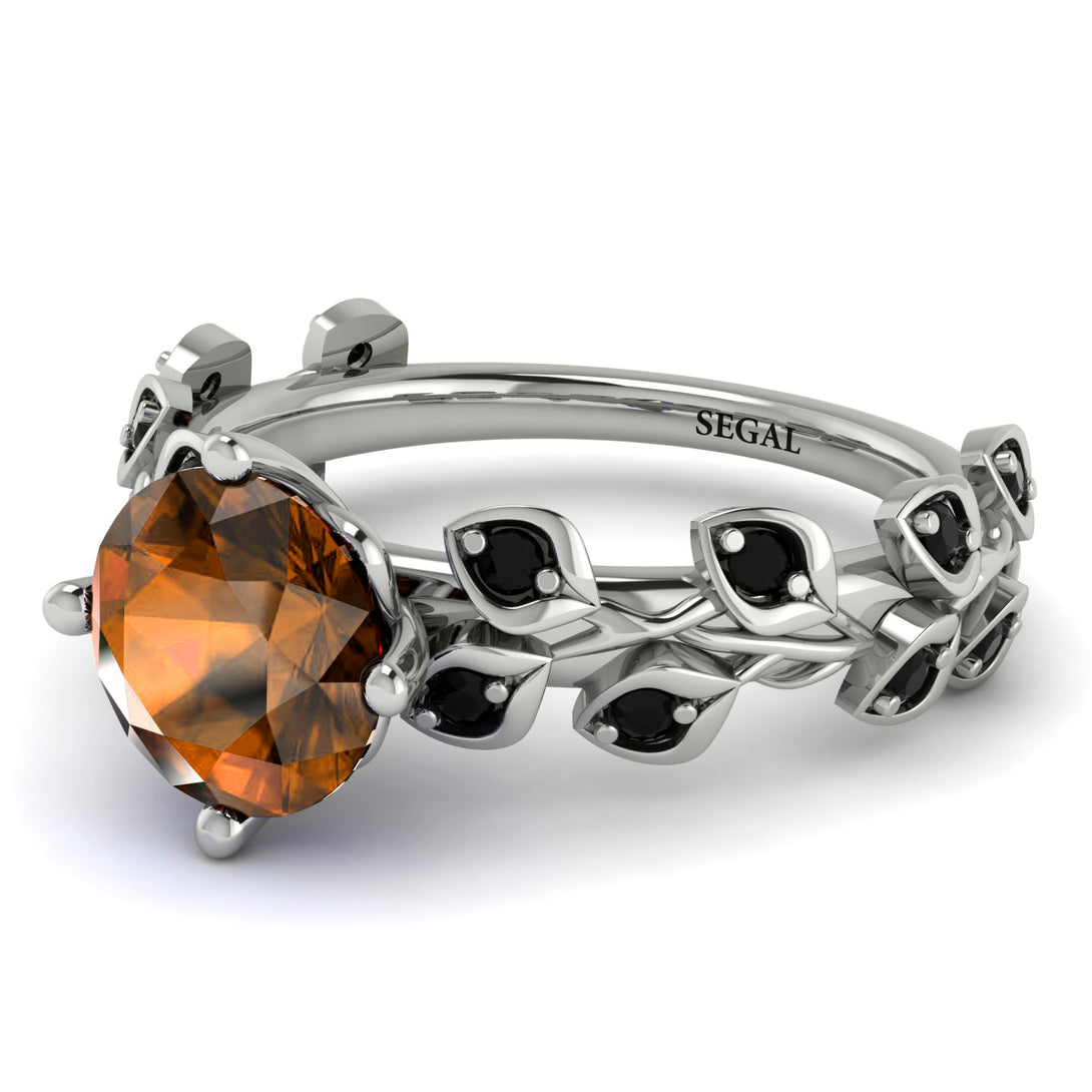 Leaves All Around White Gold Brown Diamond Ring - Sydney 2ct No. 1109
