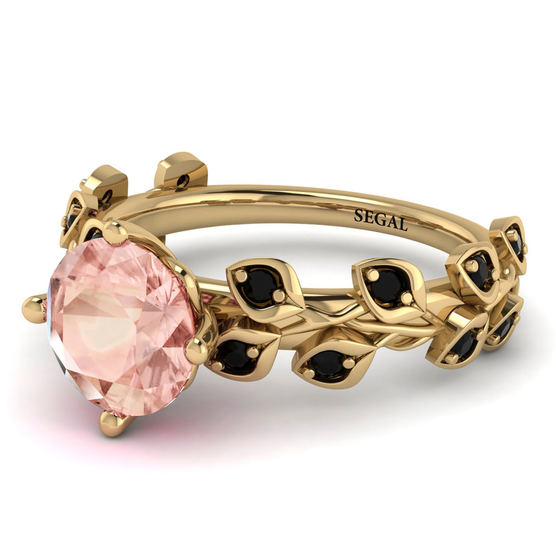 Leaves All Around Yellow Gold Morganite Ring - Sydney 2ct No. 907