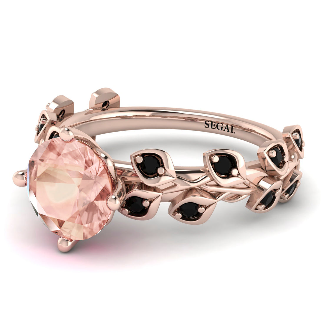Leaves All Around Rose Gold Morganite Ring - Sydney 2ct No. 908