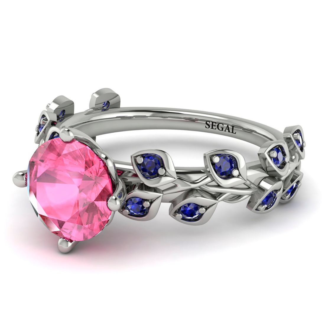 Leaves All Around Pink Moissanite Ring - Sydney 2ct No. 815