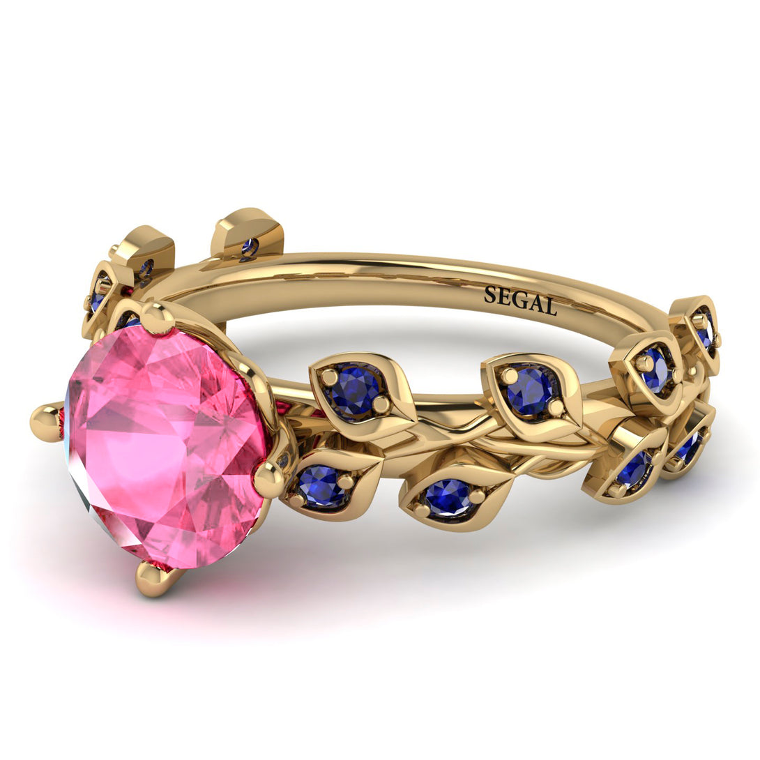 Leaves All Around Pink Moissanite Ring - Sydney 2ct No. 813