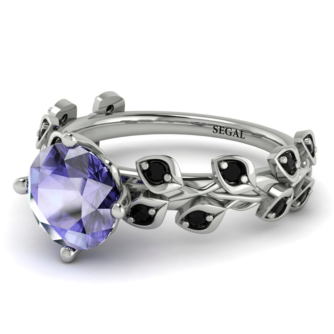 Leaves All Around White Gold Tanzanite Ring - Sydney 2ct No. 209