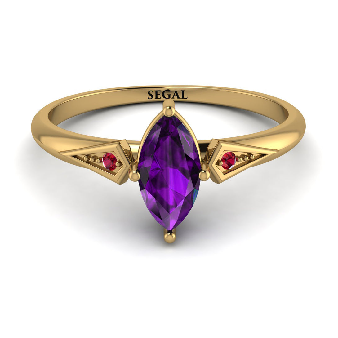 Marquise Amethyst Geometrical Engagement Ring - Reese No. 310