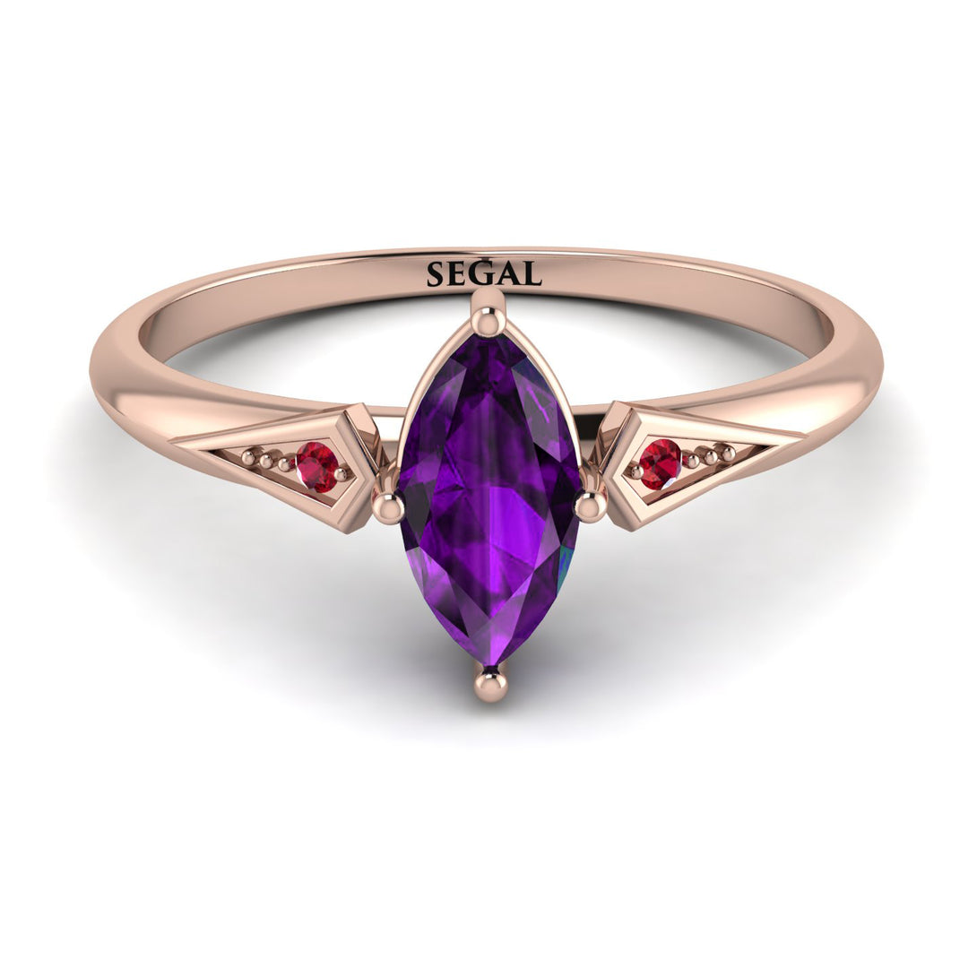 Marquise Amethyst Geometrical Engagement Ring - Reese No. 311
