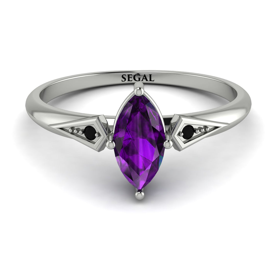 Marquise Amethyst Geometrical Engagement Ring - Reese No. 309