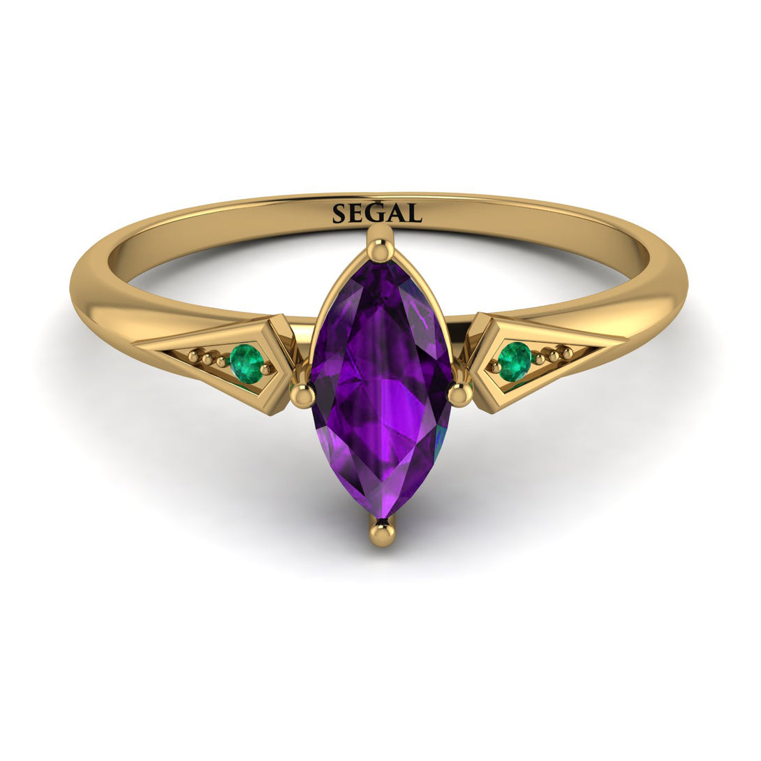 Marquise Amethyst Geometrical Engagement Ring - Reese No. 304