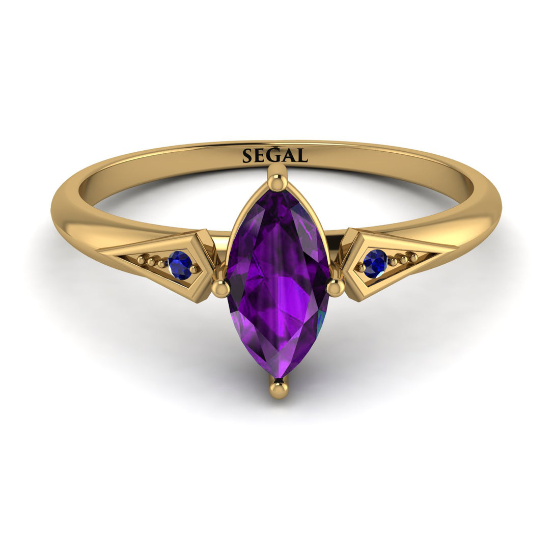 Marquise Amethyst Geometrical Engagement Ring - Reese No. 313