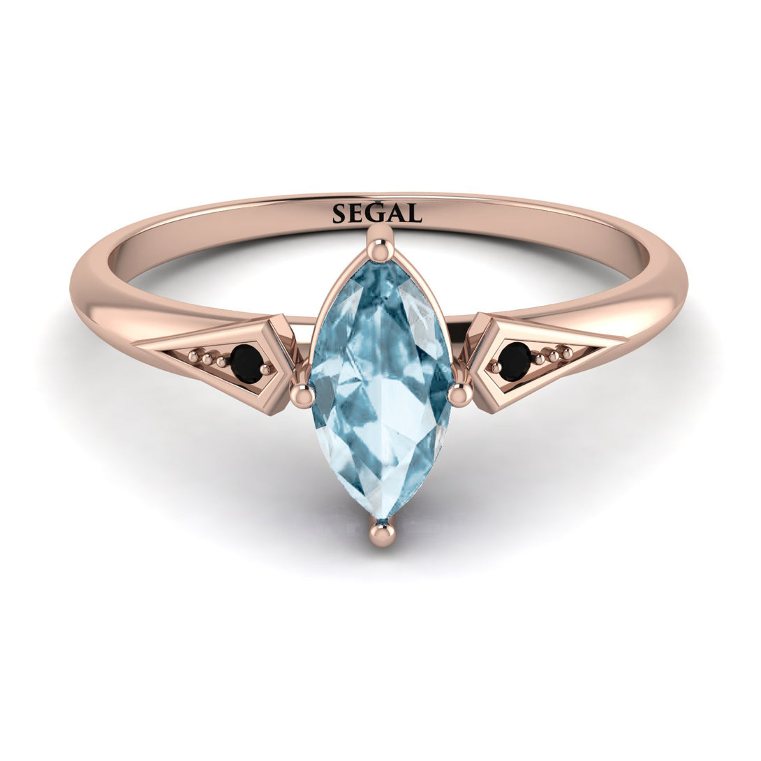 Marquise Aquamarine Geometrical Engagement Ring - Reese No. 408