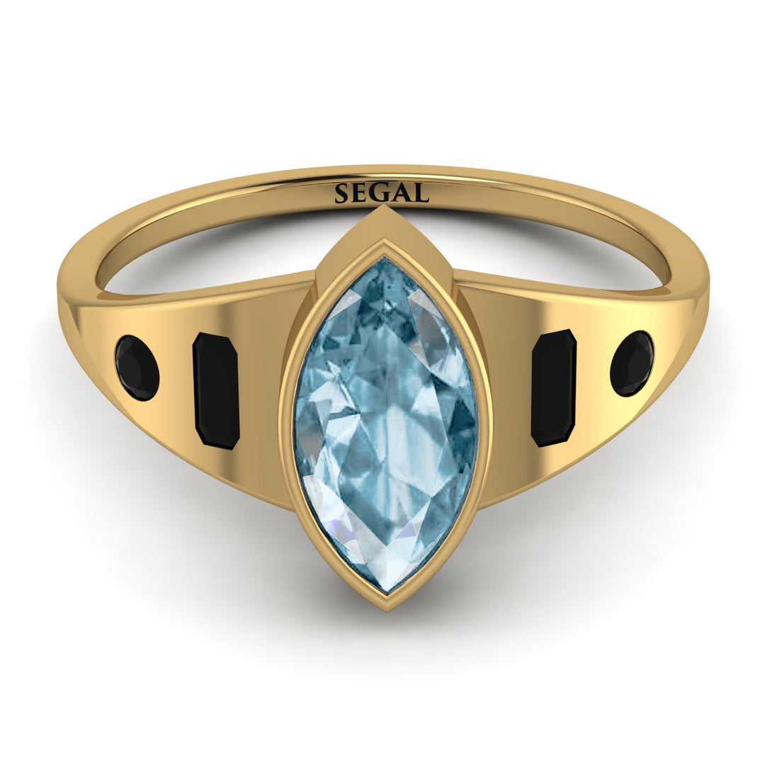 Marquise Bezel Aquamarine Ring - Juliana No. 407