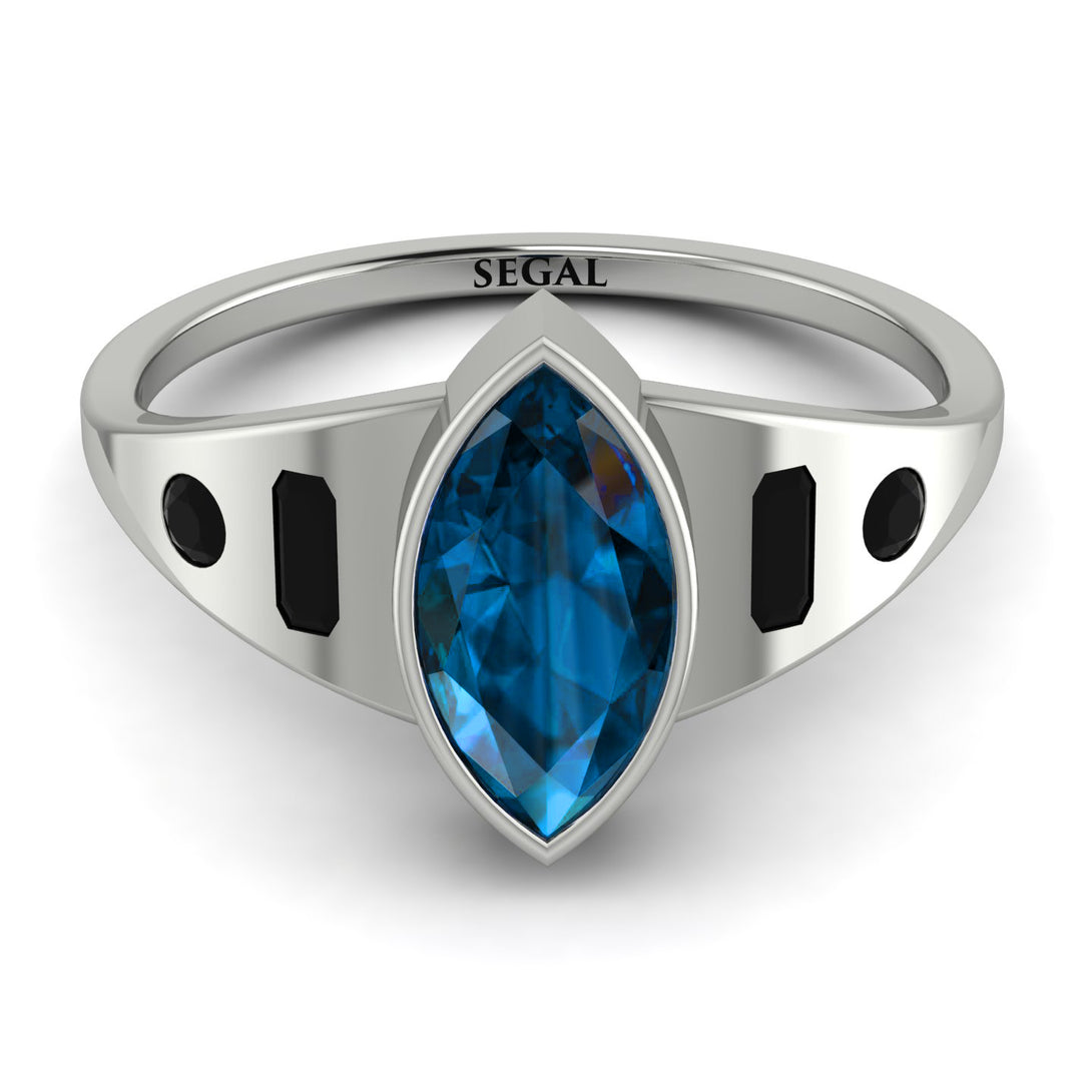 Marquise Bezel Blue Topaz Ring - Juliana No. 509