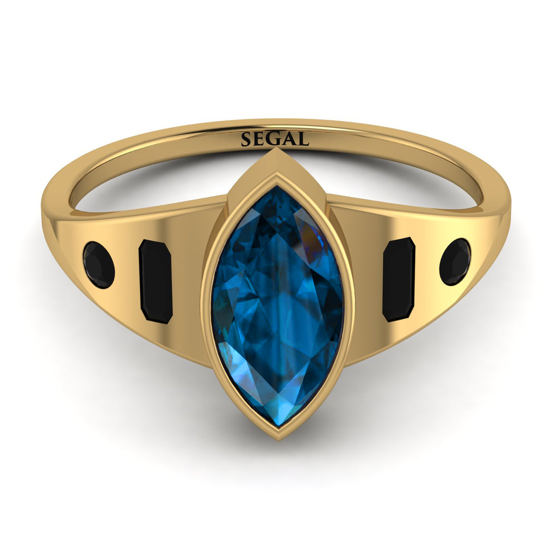 Marquise Bezel Blue Topaz Ring - Juliana No. 507