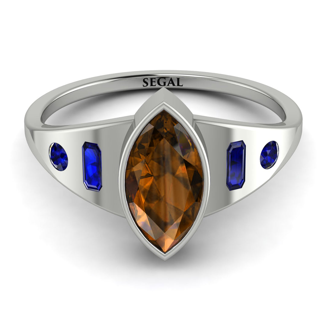 Marquise Bezel Brown Diamond Ring - Juliana No. 1115