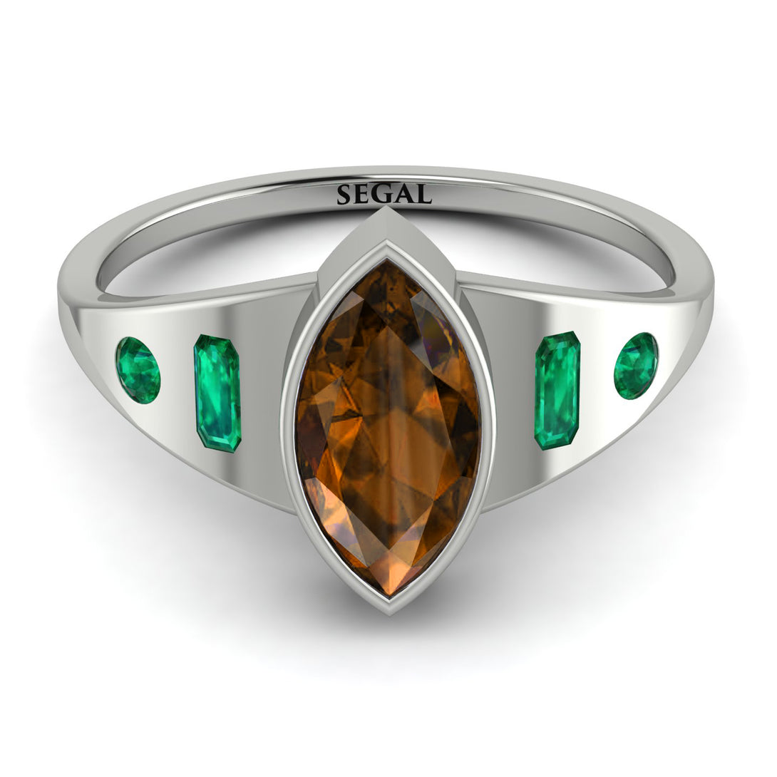 Marquise Bezel Brown Diamond Ring - Juliana No. 1106