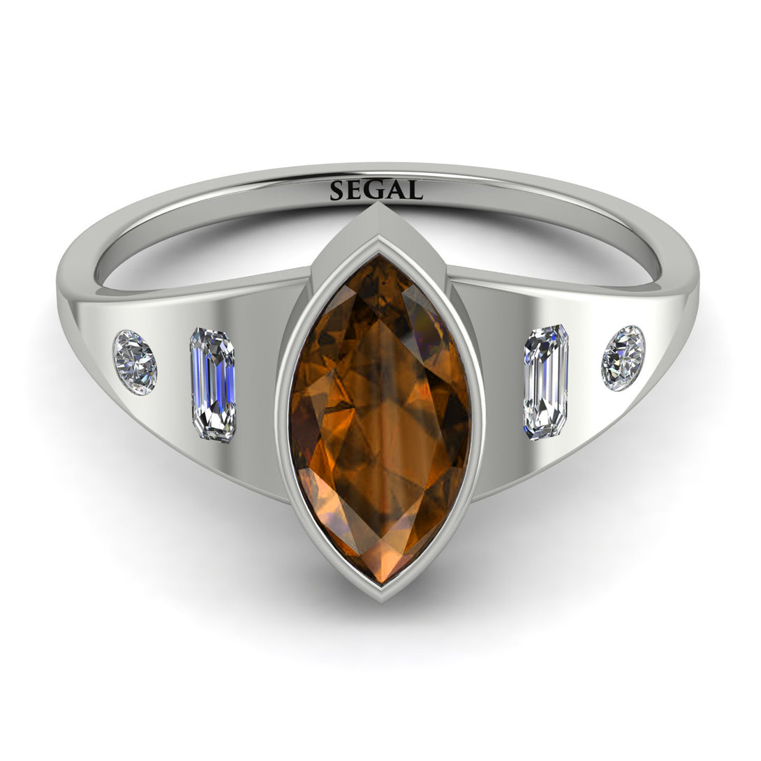 Marquise Bezel Brown Diamond Ring - Juliana No. 1103