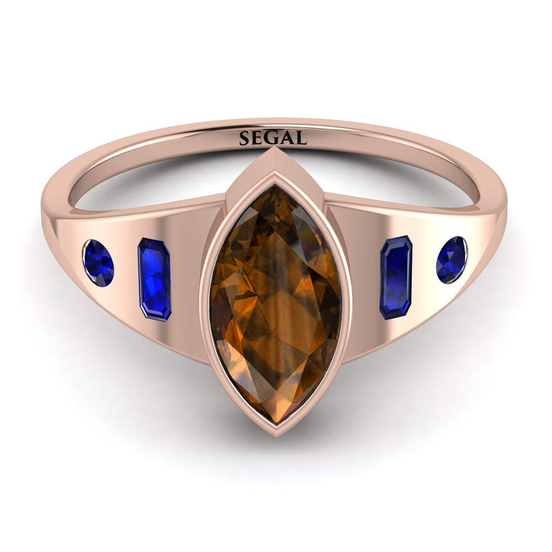 Marquise Bezel Brown Diamond Ring - Juliana No. 1114