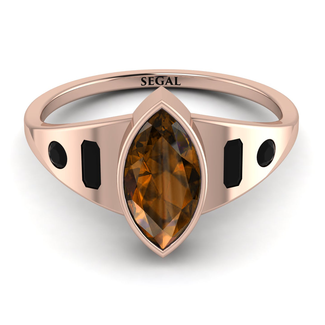 Marquise Bezel Brown Diamond Ring - Juliana No. 1108