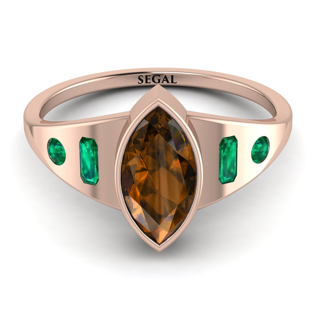 Marquise Bezel Brown Diamond Ring - Juliana No. 1105